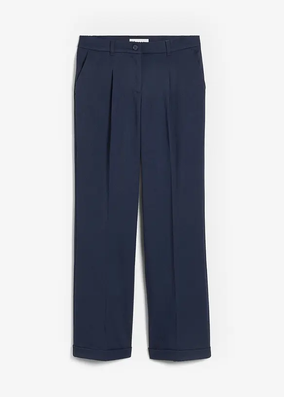 Bundfaltenhose in blau von vorne - bonprix