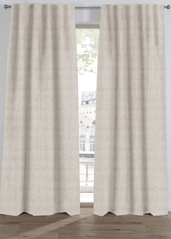 Abdunkelnder Vorhang mit edler Struktur (1er Pack) in beige - bonprix