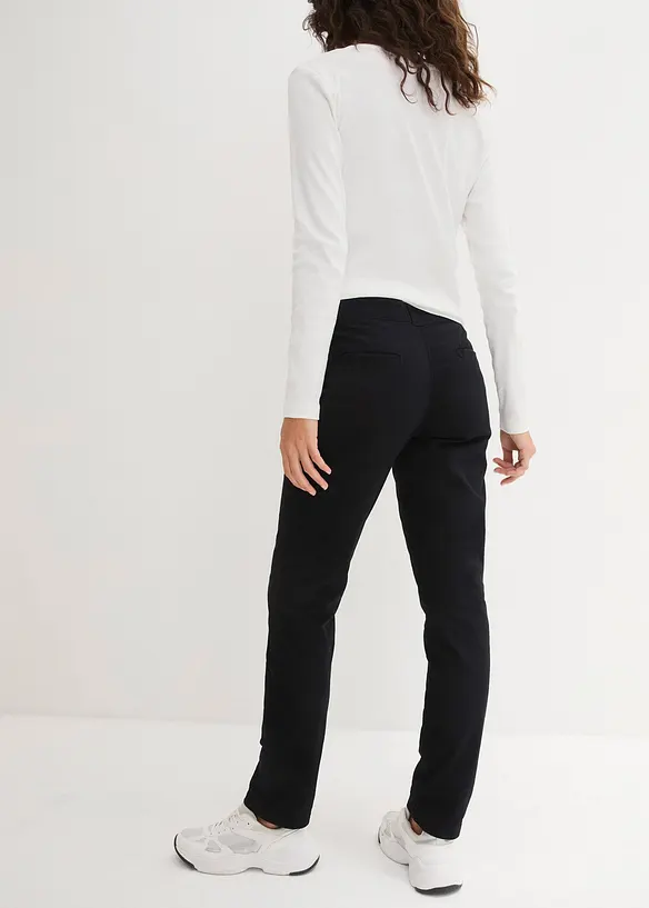 Chinohose aus elatischem Baumwoll-Mix in schwarz von hinten - bonprix Chinohose aus elatischem Baumwoll-Mix in schwarz von hinten - bonprix