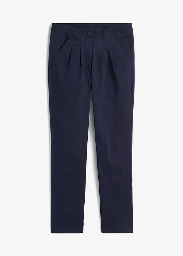 Chinohose aus elatischem Baumwoll-Mix in blau von vorne - bonprix