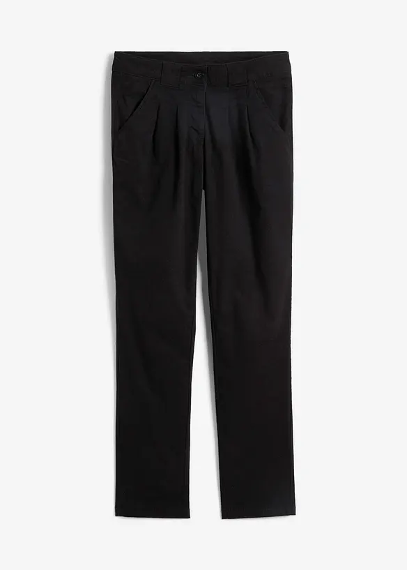 Chinohose aus elatischem Baumwoll-Mix in schwarz von vorne - bonprix Chinohose aus elatischem Baumwoll-Mix in schwarz von vorne - bonprix