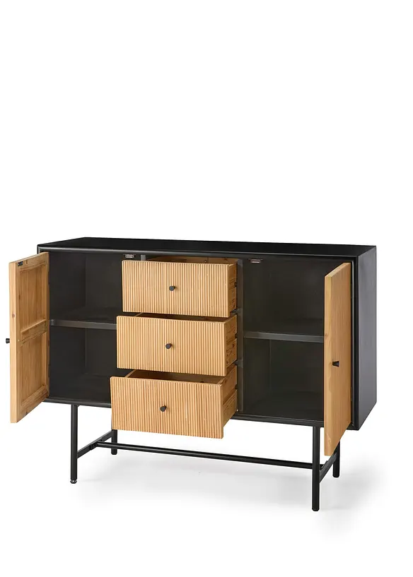Sideboard mit hohen Beinen in beige geöffnet - bonprix