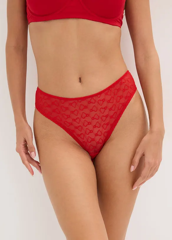Maxislip aus Spitze (4er Pack) in schwarz von vorne - bonprix
