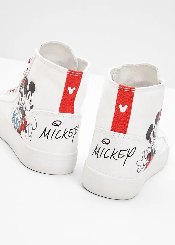 Disney Mickey Mouse High-Top-Sneaker aus Baumwoll-Canvas in weiß - Disney