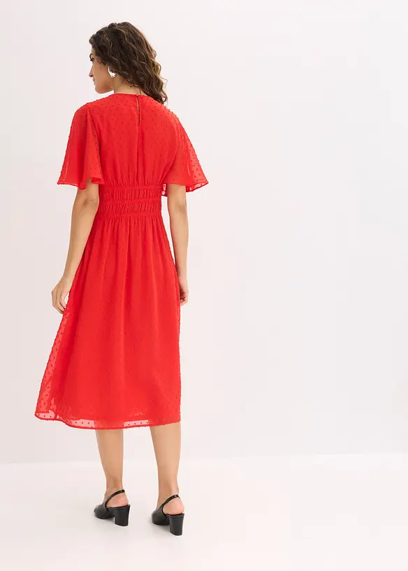 Midikleid in rot von hinten (Totalaufnahme) - bonprix