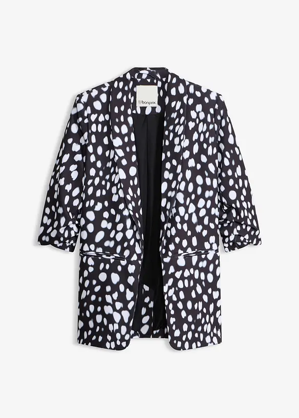 Longblazer aus weichem Scuba in schwarz von vorne - bonprix
