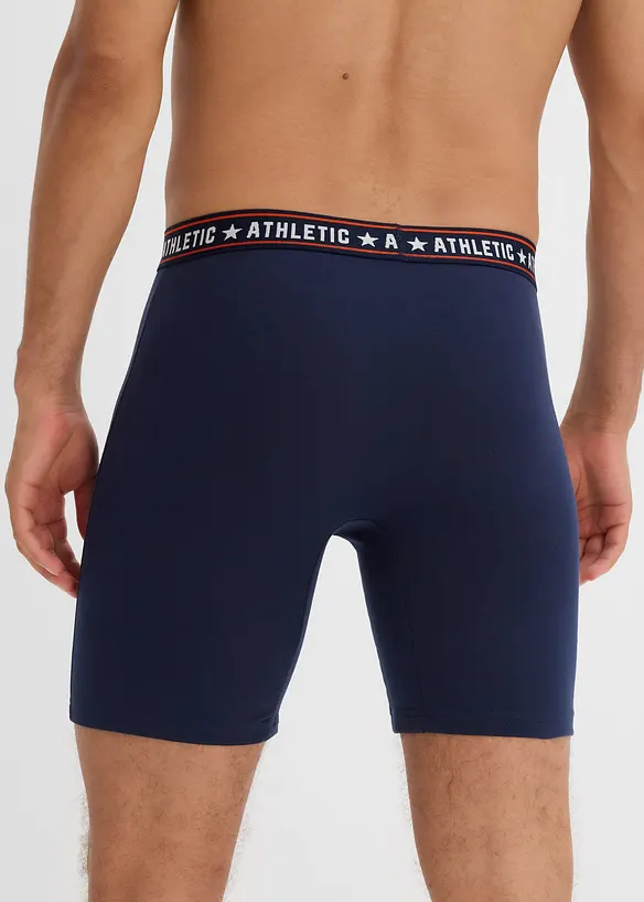 Midi Boxershorts eng mit Baumwolle (2er Pack) in blau von hinten - bonprix