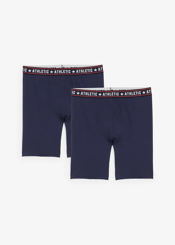 Midi Boxershorts eng mit Baumwolle (2er Pack) in blau - bonprix
