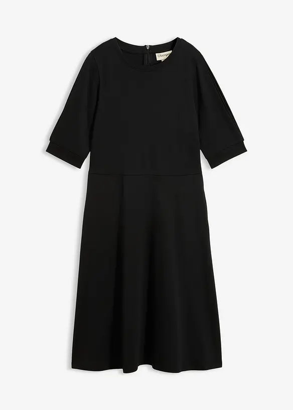 Shirtkleid aus schwerer Bio-Baumwolle in schwarz von vorne - bonprix