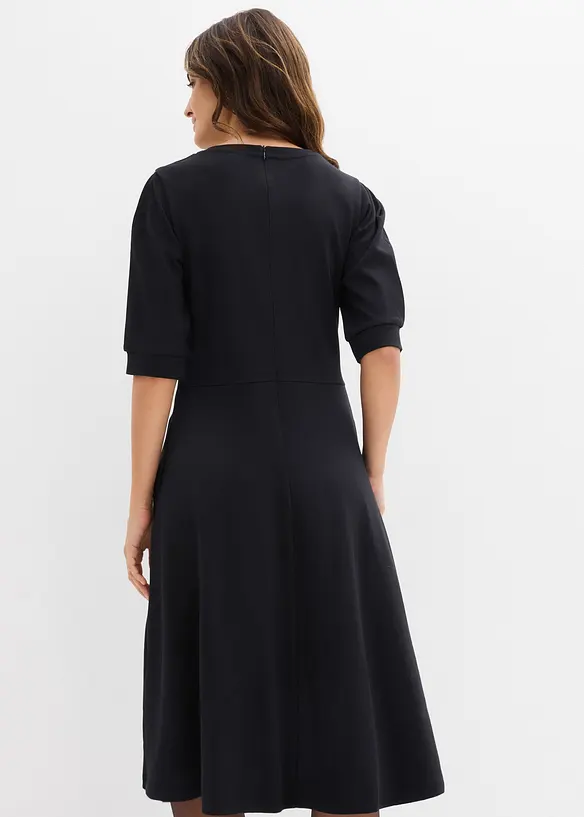 Shirtkleid aus schwerer Bio-Baumwolle in schwarz von hinten (Totalaufnahme) - bonprix