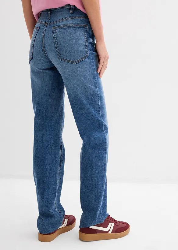 2-in-1 Umstandsjeans für die Schwangerschaft und danach, anpassbare Länge in blau von hinten - bonprix