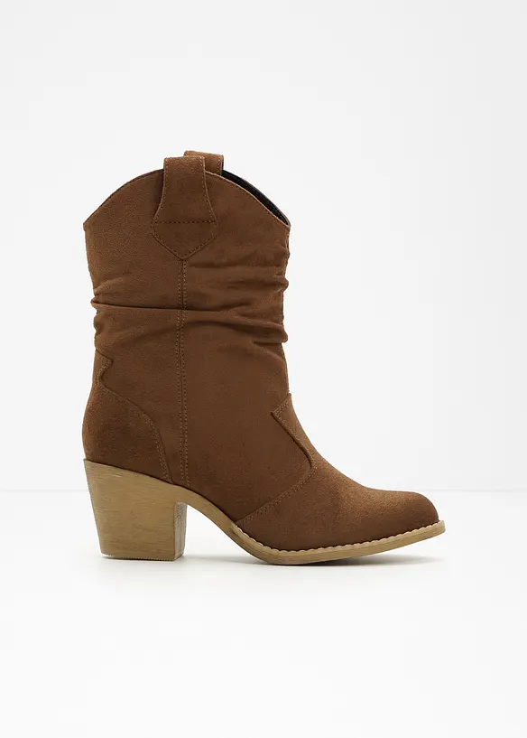Cowboy-Boots mit Raffung in braun - bonprix