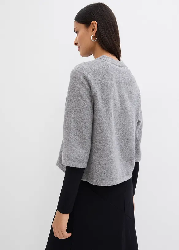 Oversized Strickshirt in grau von hinten (im Anschnitt) - bonprix