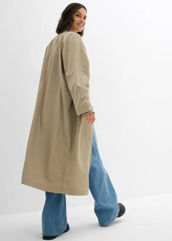 Blouson-Mantel mit Strickkragen in grün von hinten (Totalaufnahme) - bonprix