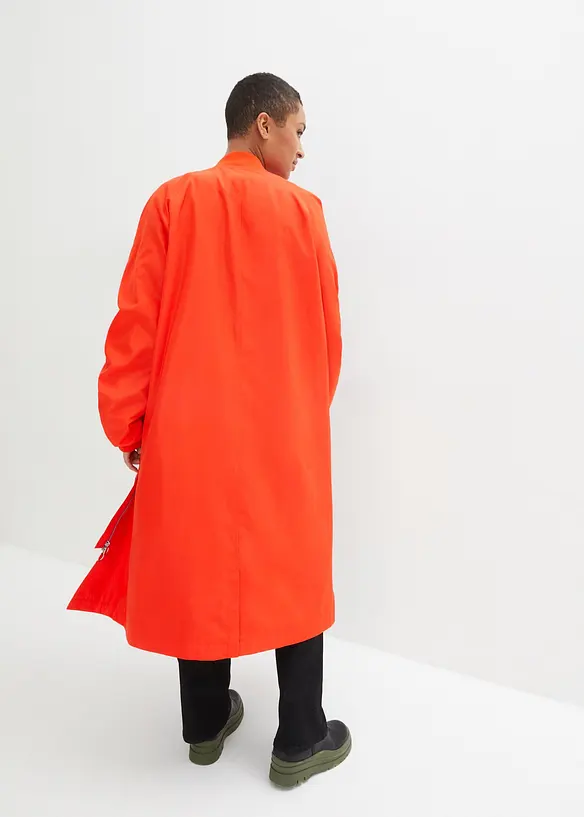 Blouson-Mantel mit Strickkragen in orange von hinten (Totalaufnahme) - bonprix