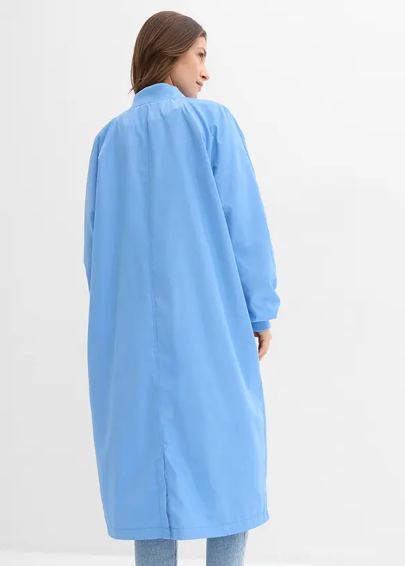 Blouson-Mantel mit Strickkragen in blau von hinten (Totalaufnahme) - bonprix