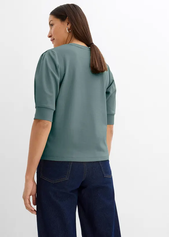 Shirt aus reiner Bio-Baumwolle in grün von hinten (im Anschnitt) - bonprix Shirt aus reiner Bio-Baumwolle in grün von hinten (im Anschnitt) - bonprix