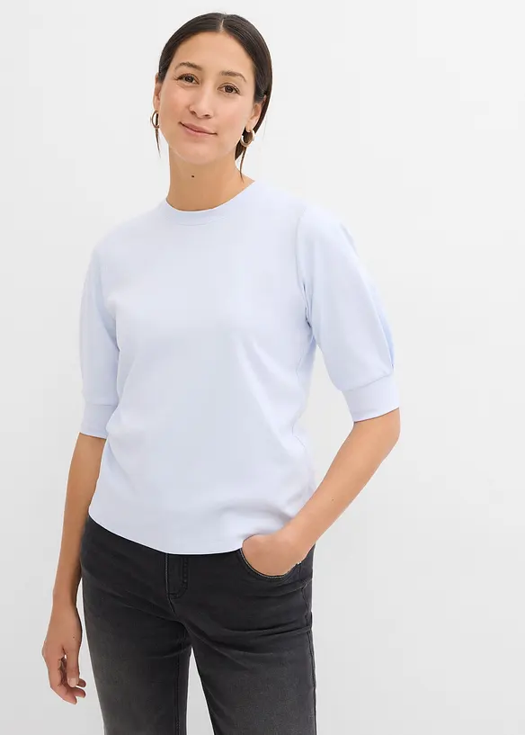 Shirt aus reiner Bio-Baumwolle in blau von vorne (im Anschnitt) - bonprix Shirt aus reiner Bio-Baumwolle in blau von vorne (im Anschnitt) - bonprix
