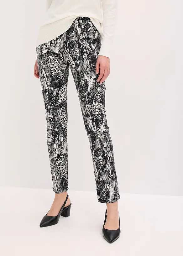 Stretch-Hose in schwarz von vorne - bonprix