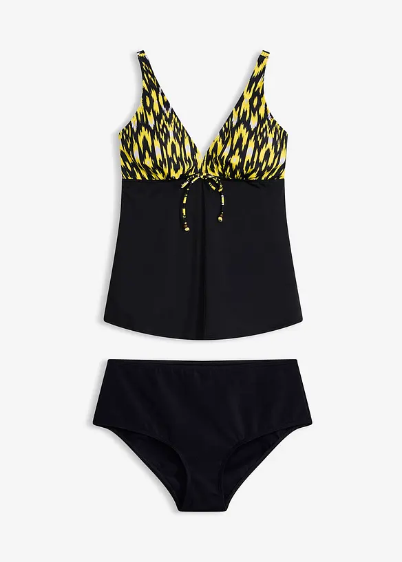 Tankini mit breiten Trägern (2-tlg.Set) in schwarz von vorne - bonprix