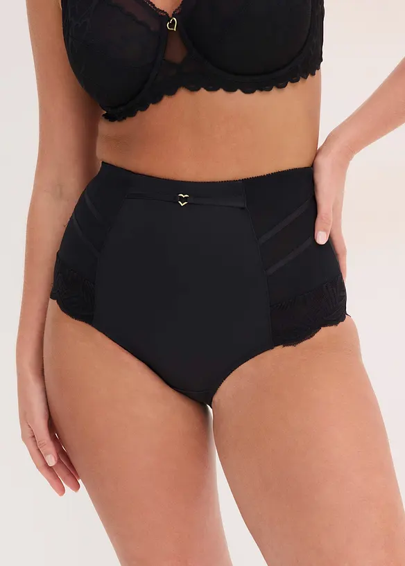 Medium Shape Slip mit Spitze in schwarz von vorne - bonprix