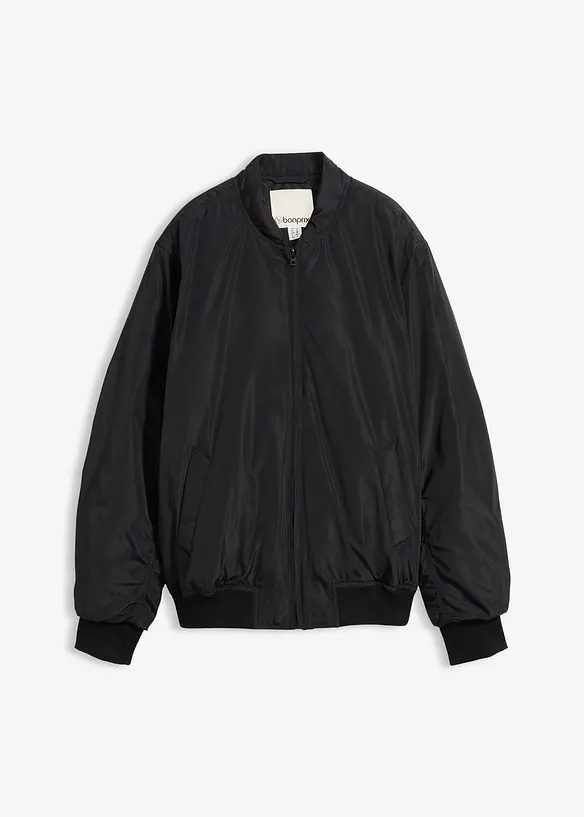 leicht wattierter Blouson in schwarz von vorne - bonprix