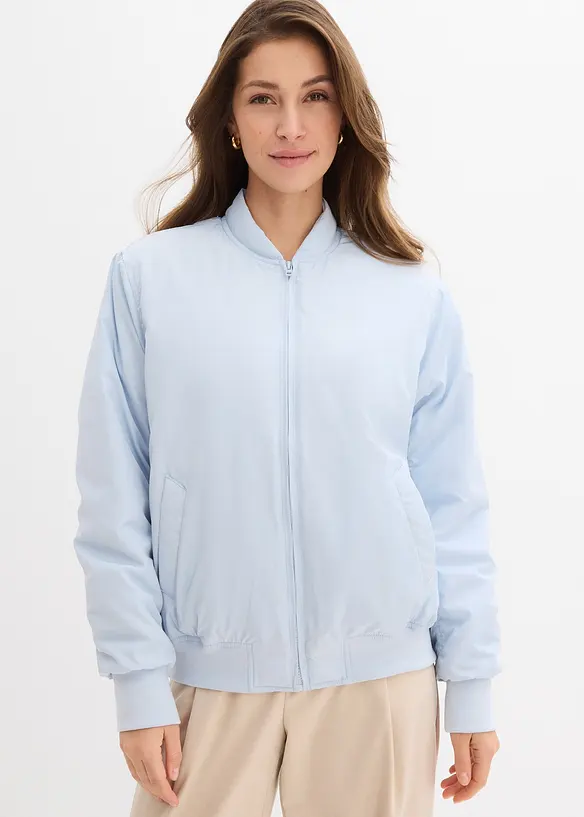 leicht wattierter Blouson in blau von vorne (im Anschnitt) - bonprix