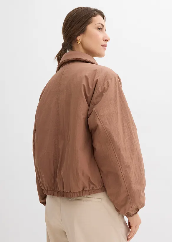 Wasserabweisender Blouson, Bubble-Saum in braun von hinten (im Anschnitt) - bonprix