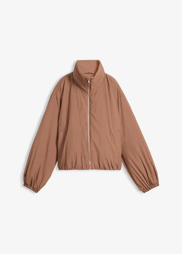 Wasserabweisender Blouson, Bubble-Saum in braun von vorne - bonprix