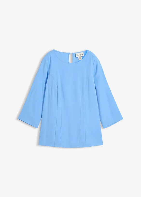 Blusenshirt aus fließendem Viskose-Mix in blau von vorne - bonprix