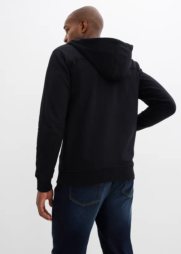 2-in-1 Tragejacke für Herren aus weichem Baumwollsweat in schwarz von hinten (im Anschnitt) - bonprix