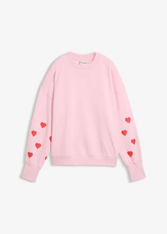 Oversize Sweatshirt aus Baumwoll-Mix in rosa von vorne - bonprix Oversize Sweatshirt aus Baumwoll-Mix in rosa von vorne - bonprix