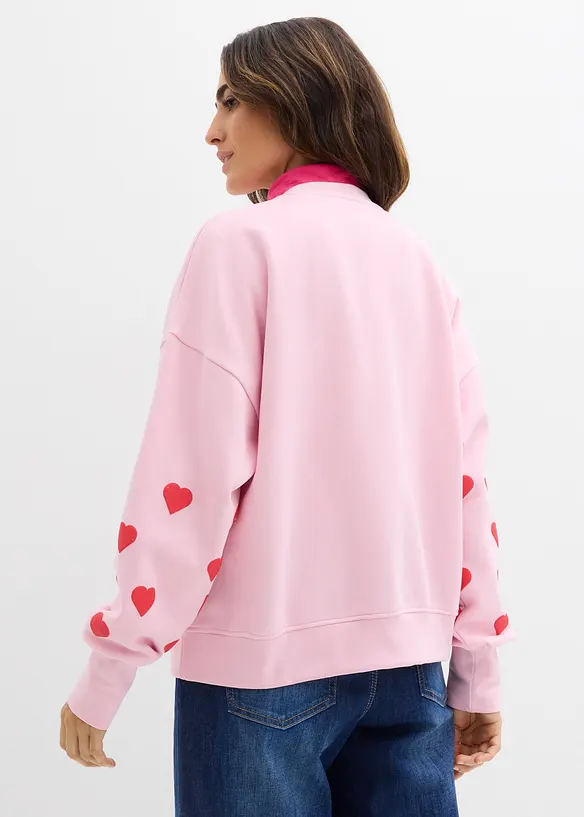 Oversize Sweatshirt aus Baumwoll-Mix in rosa von hinten (im Anschnitt) - bonprix Oversize Sweatshirt aus Baumwoll-Mix in rosa von hinten (im Anschnitt) - bonprix