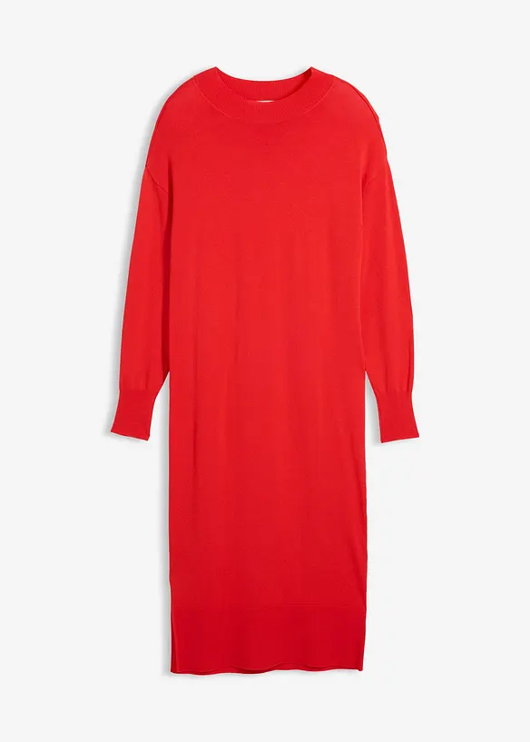 Lockeres Midikleid aus Viskose-Mix in rot von vorne - bonprix