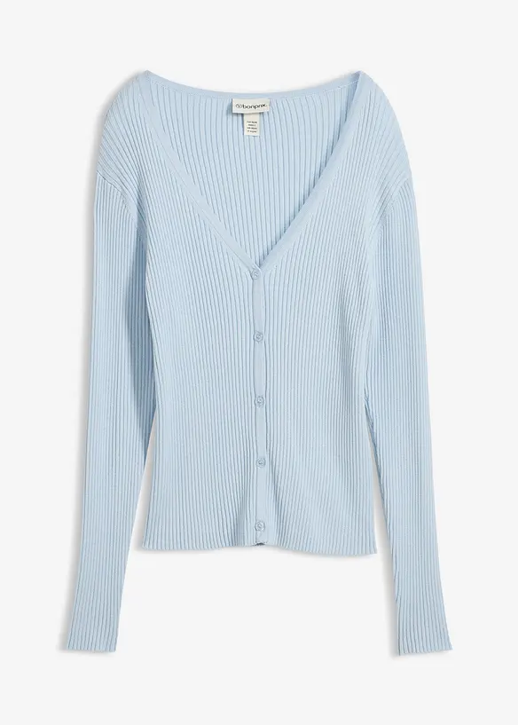 Feinstrick Cardigan mit Viskose in blau von vorne - bonprix