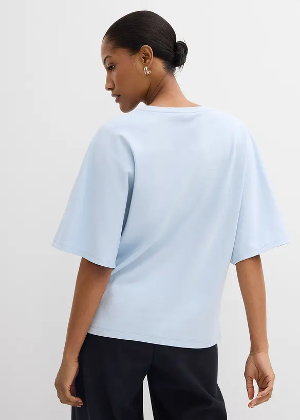 Shirt aus schwerer Jerseyware in blau von hinten (im Anschnitt) - bonprix