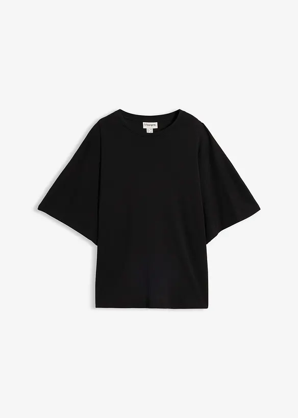 Shirt aus schwerer Jerseyware in schwarz von vorne - bonprix
