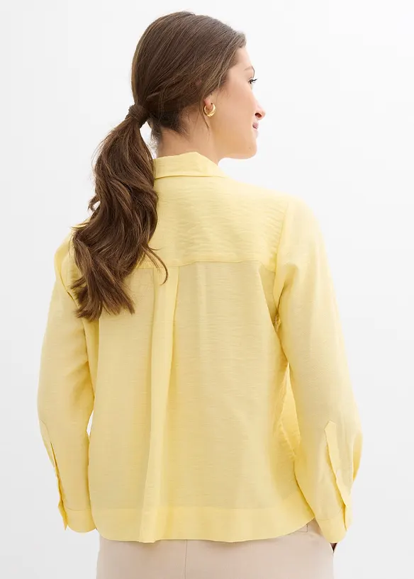 Boxy-Bluse aus Viskosemix in gelb von hinten (im Anschnitt) - bonprix