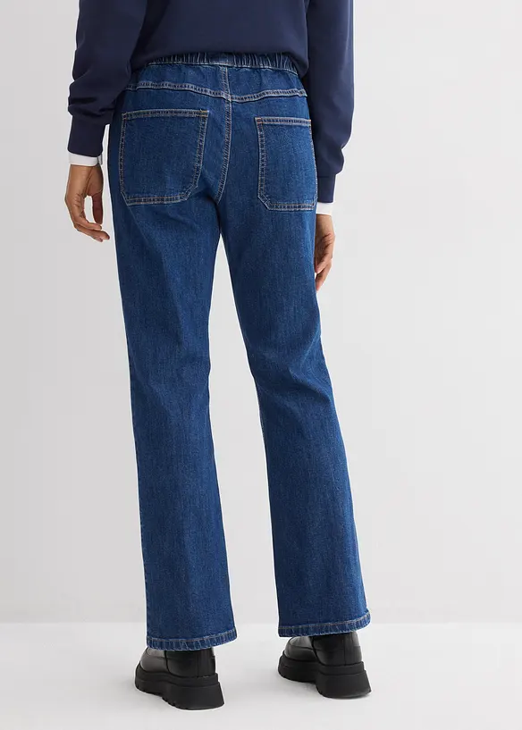 Bootcut-Jeans Mid Waist, Bequembund in blau von hinten - bonprix
