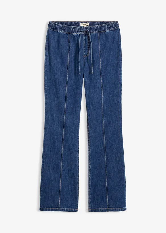 Bootcut-Jeans Mid Waist, Bequembund in blau von vorne - bonprix