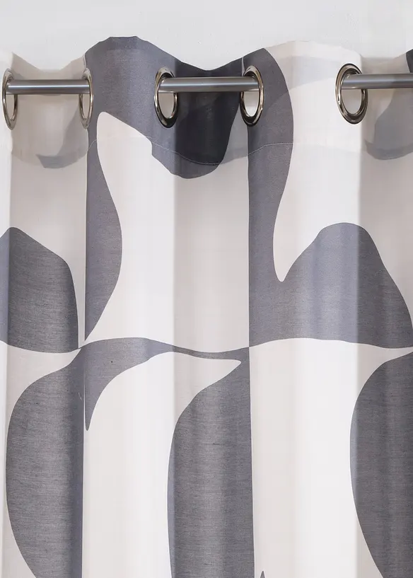 Halbtransparenter Vorhang aus recyceltem Polyester (1er Pack) in grau - bonprix
