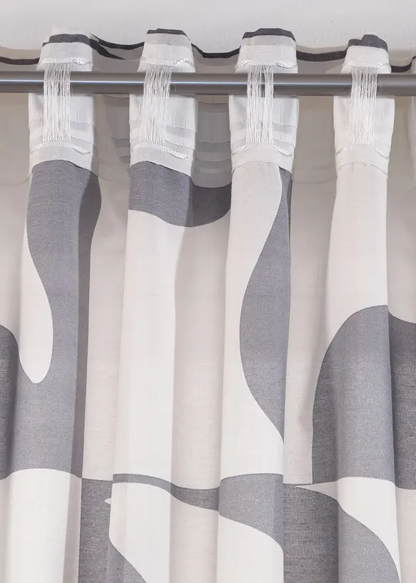 Halbtransparenter Vorhang aus recyceltem Polyester (1er Pack) in grau - bonprix