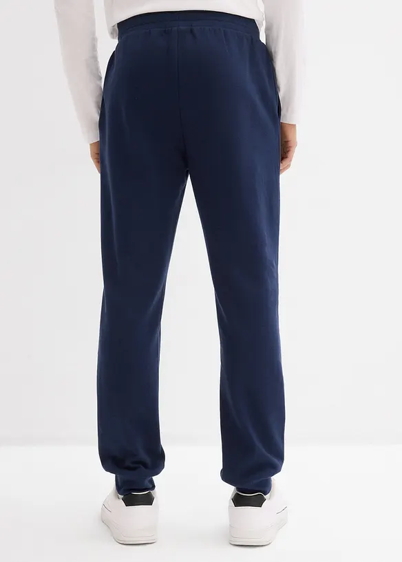 Jogginghose aus reiner Baumwolle in blau von hinten - bonprix