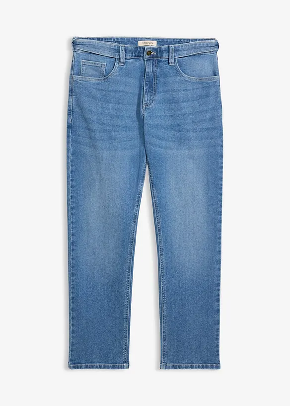 Relaxed Fit Stretch-Jeans, Straight in blau von vorne - bonprix
