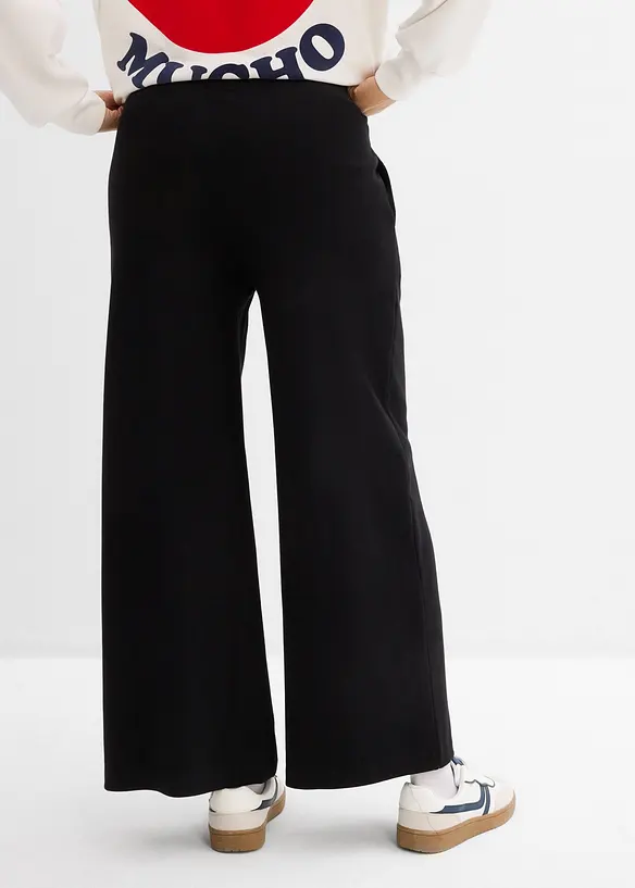 Weite Jersey-Culotte aus reiner Bio-Baumwolle in schwarz von hinten - bonprix Weite Jersey-Culotte aus reiner Bio-Baumwolle in schwarz von hinten - bonprix