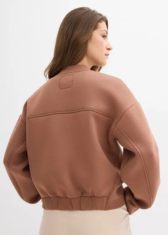 Blouson aus bequemen Scuba in braun von hinten (im Anschnitt) - bonprix