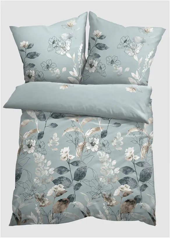 Linon-Bettwäsche in blau von vorne - bonprix
