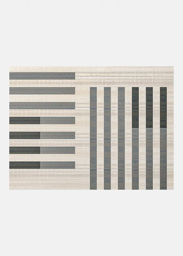 Waschbare Fußmatte mit grafischem Design in grau von vorne - bonprix