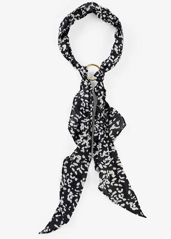 Tuch mit Ringdetail in schwarz von vorne - bonprix