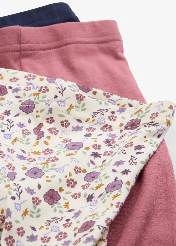 Baby Leggings aus reiner Bio-Baumwolle (3er Pack) in blau - bonprix